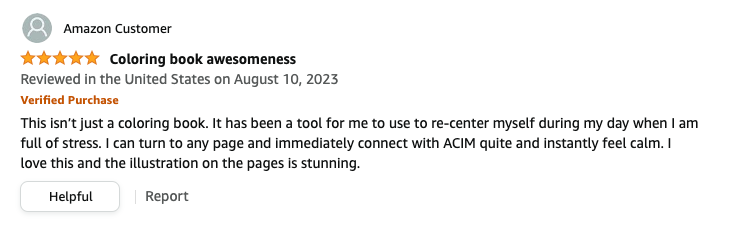 A Course in Miracles Coloring Book, Amazon Review, Teacher, Spiritual Business Coach, Maria Saraphina